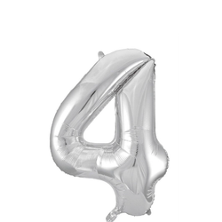 Folieballong Nr 4 Silver 86 Cm