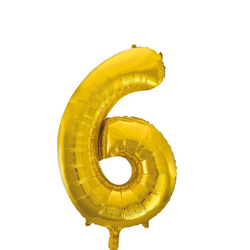 Folieballong Nr 6 Gold 86 Cm