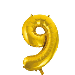 Folieballong Nr 9 Gold 86 Cm