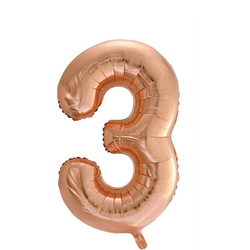 Folieballong Nr 3 Rose Gold 86 Cm