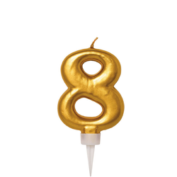Tårtljus Guld Siffra 8