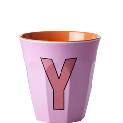 RICE Mugg Medium Bokstav Y, Rosa