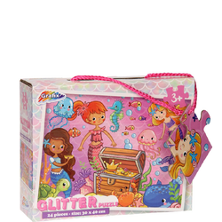 Grafix Puzzle Glitter Mermaid, 24 bitar