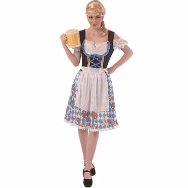 Oktoberfest Klänning Blå Maskeraddräkt