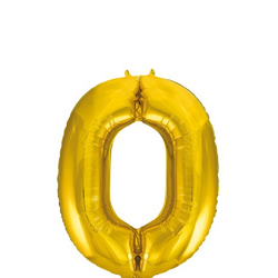 Folieballong Nr 0 Guld 86 Cm