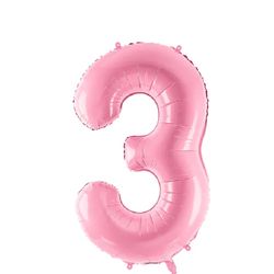 Folieballong Nr 3 Satin Pink 86 cm