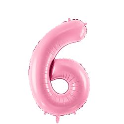 Folieballong Nr 6 Rosa 86 Cm