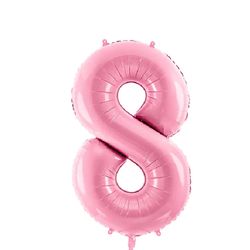 Folieballong Nr 8 Rosa 86 Cm