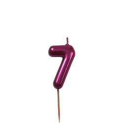 Tårtljus Rosa Metallic Siffra 7