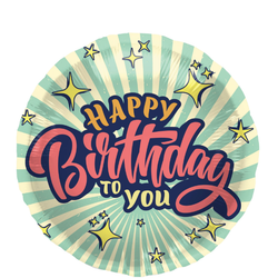 Folieballong Birthday Retro Stars
