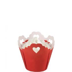 Wilton muffinsformar Pleated heart eyelet, 15 st