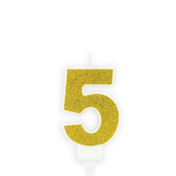 Tårtljus Gold Sparkle 5