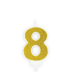 Tårtljus Gold Sparkle 8