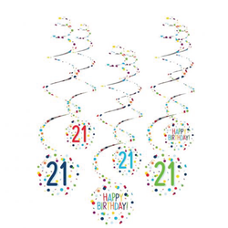 Hängande Swirls 21 år Konfetti