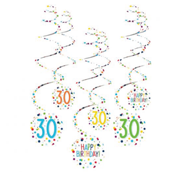 Hängande Swirls 30 år Konfetti