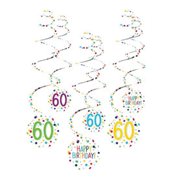 Hängande Swirls 60 år Konfetti