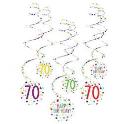 Hängande Swirls 70 år Konfetti