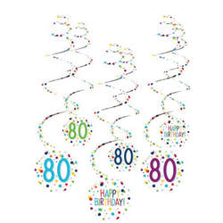 Hängande Swirls 80 år Konfetti