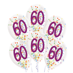 Latexballonger Konfetti 60 år
