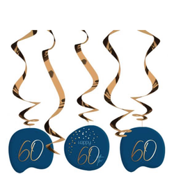 Happy 60th Hängande Dekorationer Mörkblå