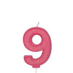 Tårtljus Rosa Sparkle 9