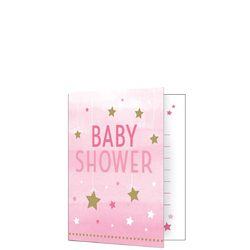 Twinkle Little Star Rosa Inbjudningskort Babyshower