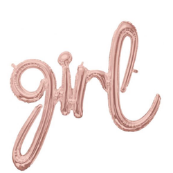 Girl Folieballong Roséguld