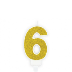 Tårtljus Gold Sparkle 6