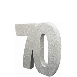 Bordsdekoration Silver nummer 70 20 x 20 Cm
