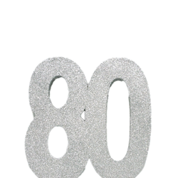 Bordsdekoration Silver nummer 80 20 x 20 Cm