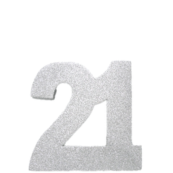 Bordsdekoration Silver nummer 21 20 x 20 Cm