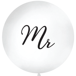 Latex Jätteballong Mr Vit och Svart