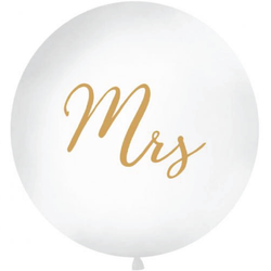 Latex Jätteballong Mrs  Vit och Guld