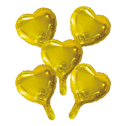 Folieballong Hjärtor Gold 5-pack