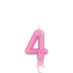 Tårtljus Siffra Glitter Rosa 4