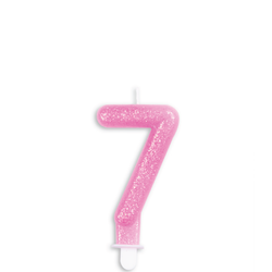 Tårtljus Siffra Glitter Rosa 7
