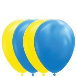 Latexballonger Mix Blå/Gul 10-pack