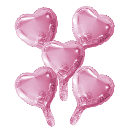 Folieballong Hjärtor Rosa 5-pack