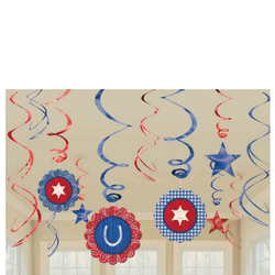 Cowboy Wild West Swirls Decorations 12st