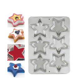 Wilton Mini Stars Bakform – 6 små stjärnformar i aluminium