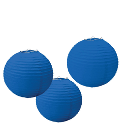 3st Blåa Papperslyktor 24cm