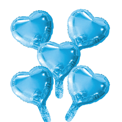 Folieballong Hjärtor Baby Blue 5-pack