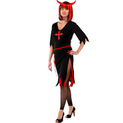 Halloween djävulsklänning svart/röd