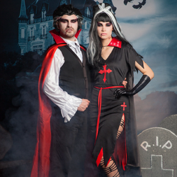 Halloween djävulsklänning svart/röd