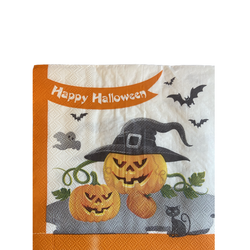 Halloween pumpa vit/orange servetter 12-pack