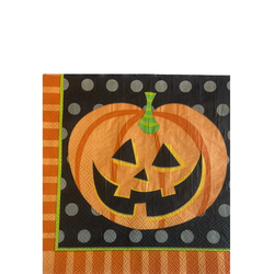 Halloween pumpa svart/orange servetter 12-pack