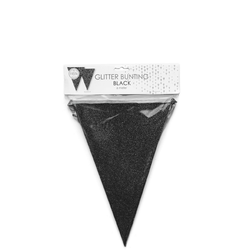 Flaggirlang Glitter Svart 20 x 30 cm