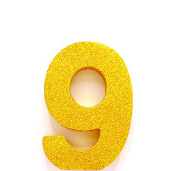 Bordsdekoration Siffra Guld, 9
