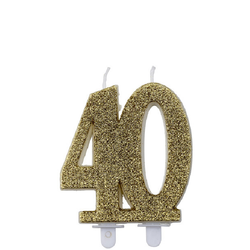 Glittrigt sifferljus guld, 40