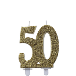Glittrigt sifferljus guld, 50